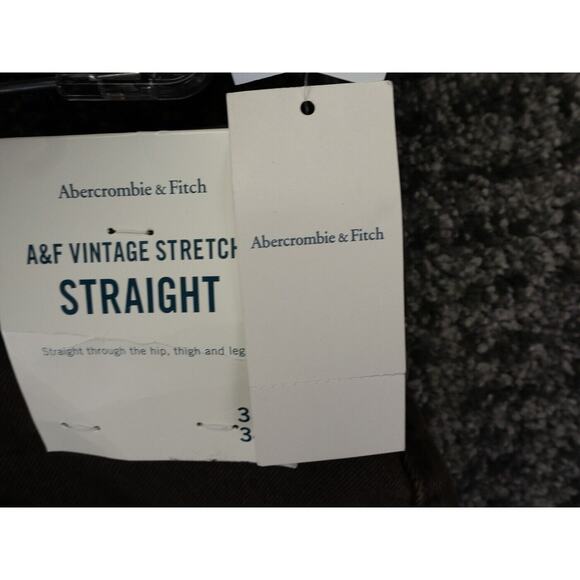Abercrombie & Fitch Jeans Mens 36x34 Brown Vintage Stretch Straight Preppy NWT - Picture 11 of 16